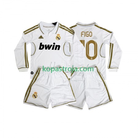 Billiga Fotbollströjor Real Madrid FIGO 10 2011 2012 Retro Barn Hemma tröja Långärmad
